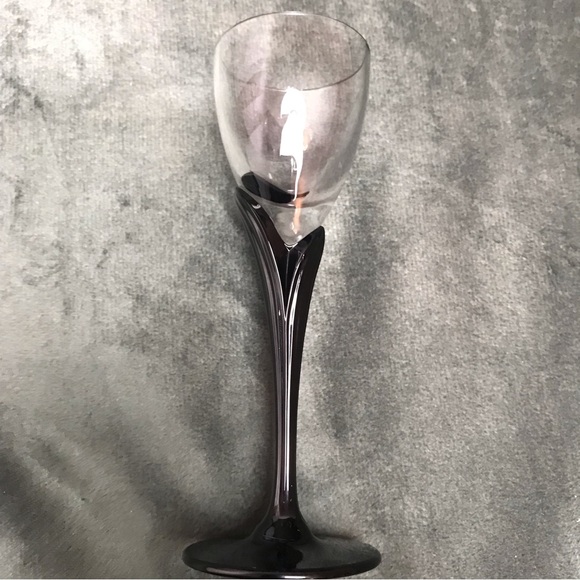 Cordial glasses / Small Wine Glasses / sherry glass Black Petal Stem 5.5” - Picture 7 of 16